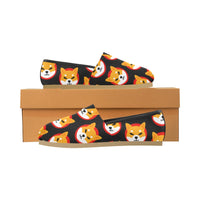 Shiba Inu Black Casual Canvas Women's Shoes