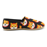 Shiba Inu Black Casual Canvas Women's Shoes