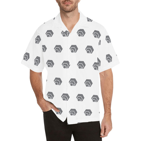 Hex Grey Men's All Over Print Hawaiian Shirt