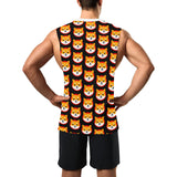 Shiba Inu Black Men's Open Sides Workout Tank Top