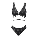 Hex Black & Grey Cross String Bikini Set
