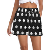 Hex White Black Women's Casual Beach Shorts