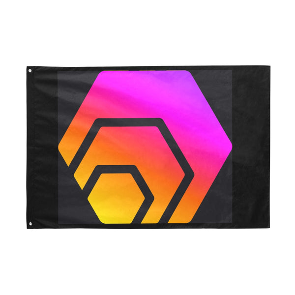 Hex Logo Black Flag (70" x 47") - Crypto Wearz