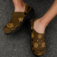 Hex Brown & Tan Custom Print Adults Clogs