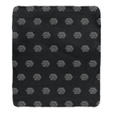Hex Black & Grey Pom Pom Fringe Blanket 60"x80"