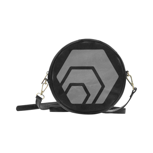 Hex Grey Logo Round Messenger Bag