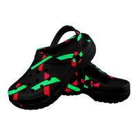 PulseX Black Custom Print Adults Clogs