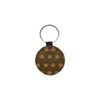 Hex Brown & Tan Round Pet ID Tag