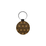 Hex Brown & Tan Round Pet ID Tag