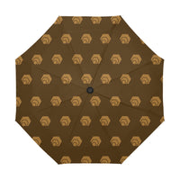 Hex Brown & Tan Anti-UV Automatic Umbrella (Outside Printing)