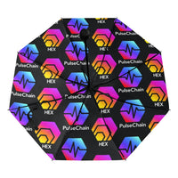 Hex Pulse TEXT Black Anti-UV Foldable Umbrella (Underside Printing)