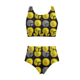 IM ALL 3 BLK Sports Crop Top Bikini Set