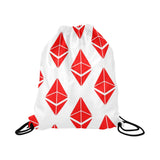 Ethereums Red Drawstring Bag (Large)