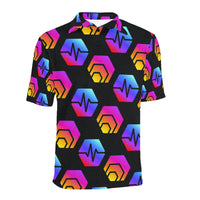 Hex Pulse Combo Black Men's All Over Print Polo Shirt