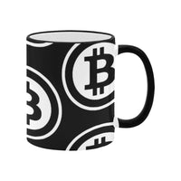 Bitcoin Black Custom Ceramic Mug With Colored Rim and Handle (11oz)