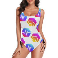 Hex Pulse Combo Drawstring Side One-Piece Swimsuit