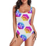 Hex Pulse Combo Drawstring Side One-Piece Swimsuit