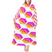 Hex Blanket Robe with Sleeves for Adults