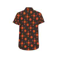 5555 Orange Men's All Over Print Button Down Short Sleeve Shirt