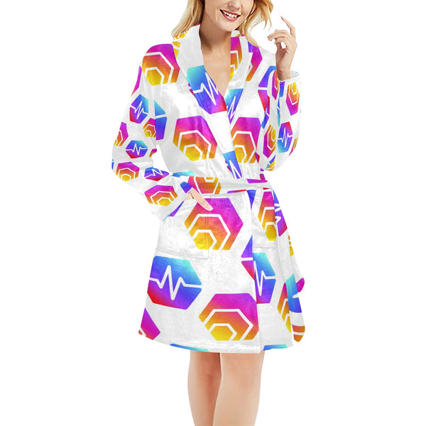 Hex Pulse Combo Women's All Over Print Fleece Robe