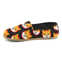 Shiba Inu Black Casual Canvas Women's Shoes