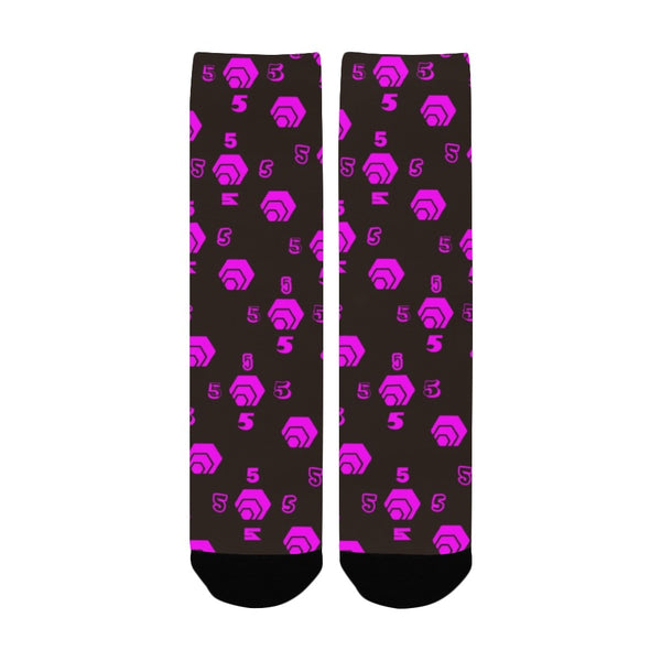 5555 Pink Women's Custom Socks
