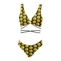 IM 3D BLK Cross String Bikini Set