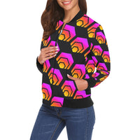 Hex Black Women's All Over Print Casual Jacket