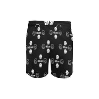 Hex Dot Com White Men's Mid-Length Swim Shorts