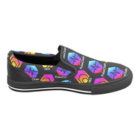 Hex Pulse TEXT Black Special Edition Slip-on Canvas Women's Shoes - Crypto Wearz