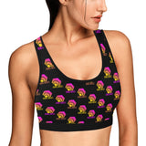 Hex Color Dot Com Black Women's All Over Print Sports Bra