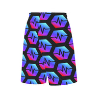 Pulse Black All Over Print Basketball Shorts With Pockets