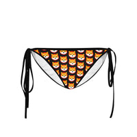 Shiba Inu Black Custom Bikini Swimsuit Bottom