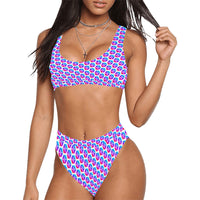 Pulses Small Sport Top & High-Waisted Bikini Swimsuit