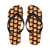 Shiba Inu Black Flip Flops (For both Men and Women)