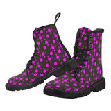 5555 Pink Women's Lace Up Canvas Boots