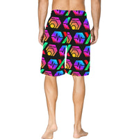 HPXdotCOM Black All Over Print Basketball Shorts With Pockets