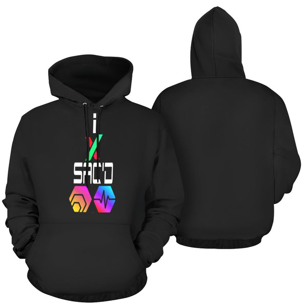 I Sac'd Stacked Black Men's All Over Print Hoodie