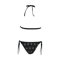 Hex Black & Grey Sexy Halter Bikini Swimsuit (Front Buckle)