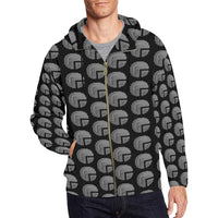 Future 3d BLK Men's All Over Print Full Zip Hoodie