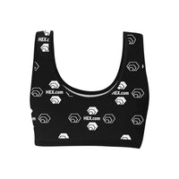 Hex Dot Com White Women's All Over Print Sports Bra