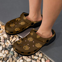 Hex Brown & Tan Custom Print Adults Clogs