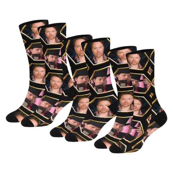 Richard Heart Faces1 Sublimated Crew Socks (3 Packs)