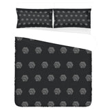 Hex Black & Grey 3-Piece Bedding Set (1 Duvet Cover 86"x70"; 2 Pillowcases 20"x30")
