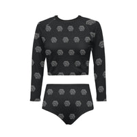 Hex Black & Grey Women Long Sleeve Bikini Set