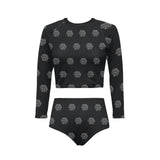 Hex Black & Grey Women Long Sleeve Bikini Set