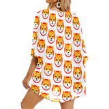 Shiba Inu Women's Kimono Chiffon Cover Up